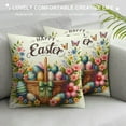 thumbnail image 3 of COMIO Easter Pillow Covers Happy Easter Decor Throw Pillow Covers Easter Bunnies Chicks Eggs Cushion Cases Decoration for Holiday Farmhouse Wedding Home Sofa Couch, 3 of 5