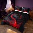thumbnail image 2 of Manfei Gothic Dragon Animals Queen Comforter Set,Vintage Wildlife Comforter Sets Queen,Blue Black,Black Reversible,3-Piece,1 Comforter and 2 Pillowcases, 2 of 7