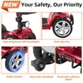 thumbnail image 6 of Mbxcooter 15/30 Miles Mobility Scooter,4-Wheel Mobility Scooter for Adults,Seniors,350W Electric Powered Wheelchair Device,Compact Duty Mobile for Travel with Dual Baskets, Rotating Seat, 6 of 10
