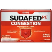 SUDAFED PE Congestion Tablets 18 ea (Pack of 4)