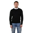 thumbnail image 2 of Socal Look Men's Sweater Crew Neck Long Sleeve Acrylic Pullover Black, M, 2 of 7