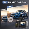 thumbnail image 2 of 3 Channel 4K Dash Cam with 5GHz WiFi & APP Control, 4K+1080P+1440P Dash Cam Front and Rear Inside with 64GB Card, Dash Camera for Cars with Night Vis, 2 of 8
