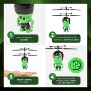11.75 Marvel Avengers Hulk Flying Figure Helicopter Toy – Infrared Hover Chopper, Ages 6+