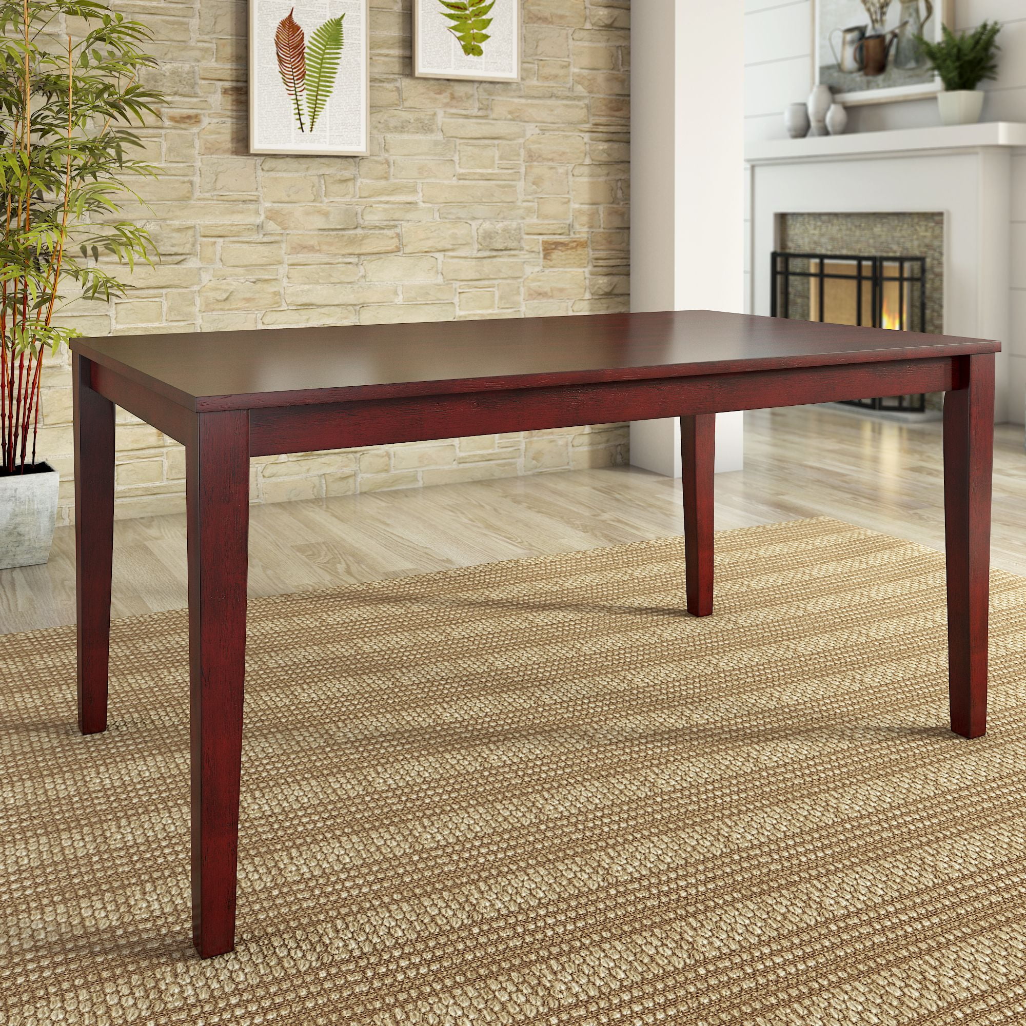 Lexington Large 60" Wood Dining Table, Berry Red