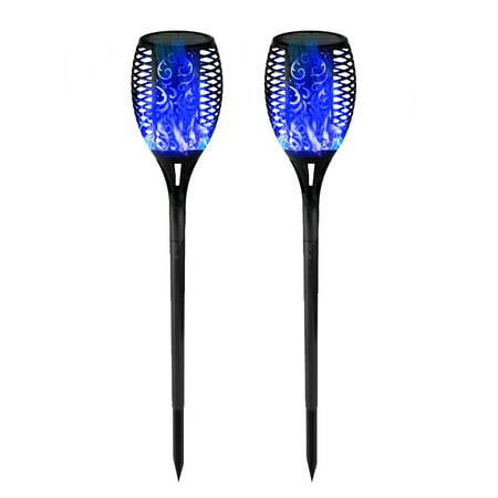 

Aousin 12LED Solar Flame Torch Light Blue Flickering Night Lamp Yard Decor (2pcs)
