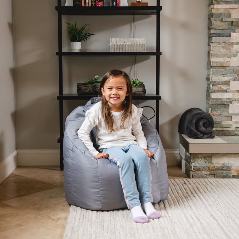 Big Joe Kids Bean Bag Chair, 1.5 Feet, Durable Polyester, Gray