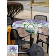 thumbnail image 5 of Outdoor Tablecloth with Umbrella Hole for Patio/Picnic/Party/Camping, Purple Lavender Waterproof Table Cloth Square Cover Washable, Spring Daisy Butterfly Plants Watercolor Blue (54"x 54"), 5 of 8