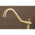 thumbnail image 3 of Kingston Brass KS3247BEX Essex Wall Mount Bathroom Faucet, Brushed Brass, 3 of 5