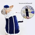 thumbnail image 3 of Elegant Royal Dog Costume Set with Crown Hat Breathable Pet Cosplay Outfit For Indoor Outdoor Halloween Party Wear, 3 of 7