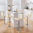 thumbnail image 2 of Alden Design Adjustable Modern Faux Leather Counter-Height Mid-Back Bar Chair, Set of 2, Beige, 2 of 11