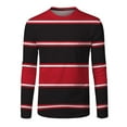 thumbnail image 4 of Men's Fashion Casual Printed Round Neck Long Sleeve T-Shirt Tops Red M, 4 of 5