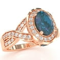 thumbnail image 2 of Three Stone Lab-Created Alexandrite Diamond Peekaboo Halo Engagement Ring In 14k Rose Gold, 2 of 6