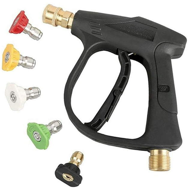 Daily Mix Store High Pressure Washer Gun,Power Washer Short Gun,High Power Washer Spray Gun with Connect and Adapter, Pressure Washer Handle Washer Nozzle Tips for Foam Cannon Gun Car Wash
