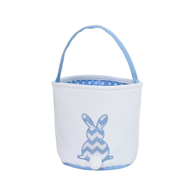 Advancent Bolsa de conejito Canasta de Pascua Conveniencia Cubos de vacaciones Suministros para niños Patrones surtidos decorativos Bolsas con Almacenamiento y organización del hogar raya azul
