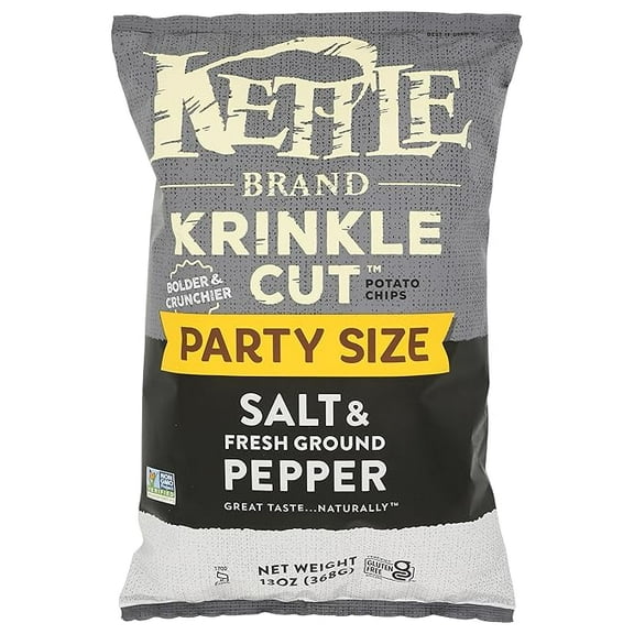 2x-Kettle Foods, Chips Krinkle Cut Salt And Pepper, 13 Ounce(packaging may vary)