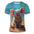 thumbnail image 4 of KIHOUT New Arrivals Summer Mens T-shirts , Men Print Short Sleeve Round Neck Shirts Casual Fashion Graphic Tees Blouse, Fathers Day Gifts Light Blue 4XL, 4 of 5