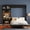 Black, variant on MODERNLUXE Queen Size Murphy Bed with Storage Cabinets, Reversible Desk and Shelves Design with LED Light, Wall Bed with Drawer, White