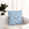 thumbnail image 6 of Pofeuu Daisies Flowers Print Double-sided plush pillowcase Square Throw Pillow Covers Pillows Cover for Living Room Bedroom Sofa Couch Cushion Cover（No pillow core）-24"x24", 6 of 7