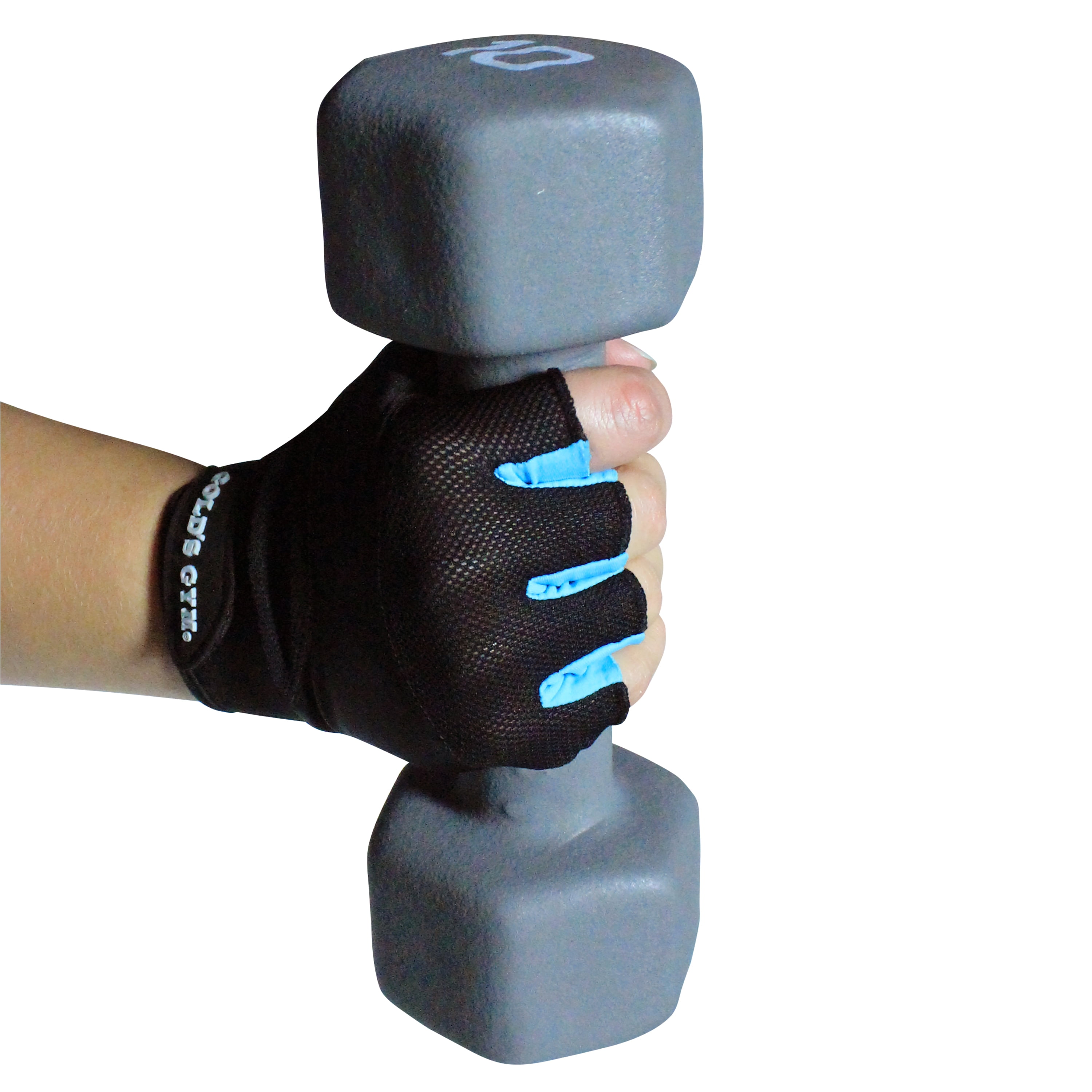 Gold's Gym Anti Slip Women Black and Light Blue Weight Lifting Gloves, S