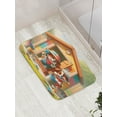 thumbnail image 3 of Ambesonne Dogs Bath Mat, Puppies Painting the Kennel, 30.2" x 20", Apple Green and Orange, 3 of 3