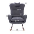 thumbnail image 6 of EBQOSK Teddy Upholstered Nursery Rocking Chair for Living Room Bedroom Dark Gray, 6 of 7