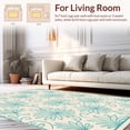 thumbnail image 2 of ODIKA 6'x9' Machine Washable Non-Slip Area Rug, Artisan Inspired Interlocking Floral with Delicate Vines High Traffic Rug, Ivory, 289073, 2 of 7