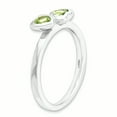 thumbnail image 3 of Bague en Argent Sterling Stackable Expressions Péridot Double Cœur Taille 7, 3 of 3