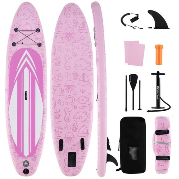Spaco Inflatable Stand up Paddle Board, iSUP Board Accessories with 3 Fins and Backpack-S, Inflatable Paddle Board for Outdoor