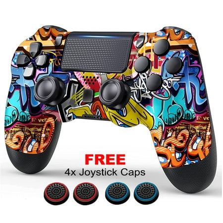 Wireless Game Controller Dual Vibration Game Joystick Compatible With PS4 - Graffiti