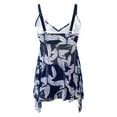 thumbnail image 6 of Summer Saving pimelu Bathing Suit for Women Tankini Set for Women Two Piece Swimsuits Modest Swimsuits Hollowed Leaves Print Irregular Hem High Waist Swim Suit Womens Swimsuits, 6 of 7