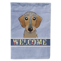 Caroline's Treasures BB1419CHF Wirehaired Dachshund Welcome Flag Canvas House Size , Large, multicolor