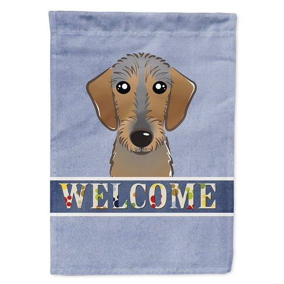 Caroline's Treasures BB1419CHF Wirehaired Dachshund Welcome Flag Canvas House Size , Large, multicolor