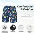 thumbnail image 4 of Kdxio Colorful Cartoon Shark Print Men's Swim Trunks with Compression Liner 7 Inch Inseam Quick Dry Swim Shorts, 4 of 7