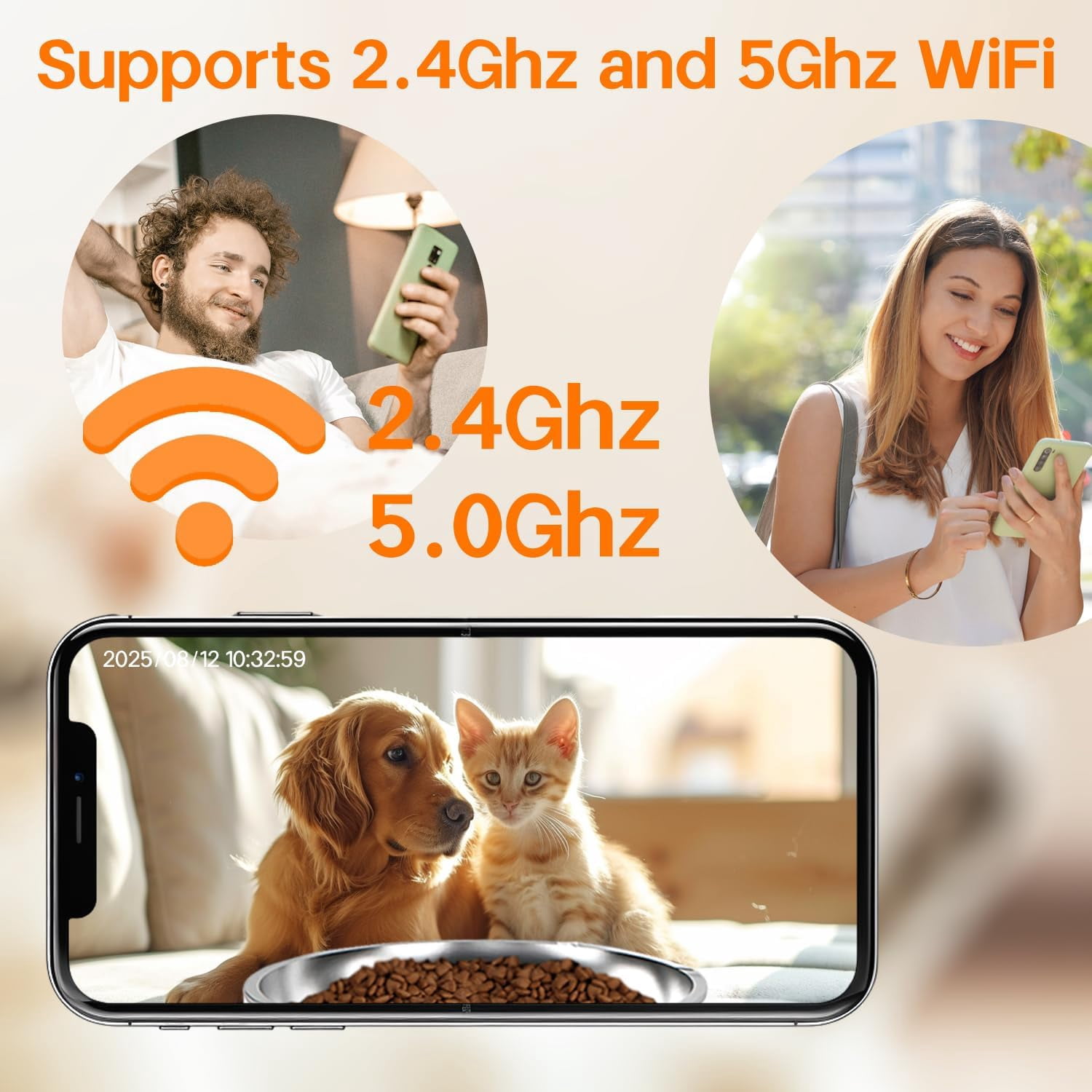 Sonox Junan Automatic Cat Feeder with 2K Camera Smart App WiFi Pet Food Dispenser for Cats Dogs Timed Control Meals Easy Clean