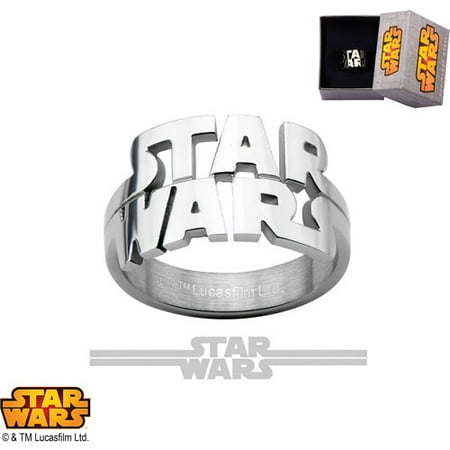 Disney Stainless Steel Star Wars Cutout Logo Ring