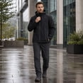 thumbnail image 2 of Youthup Men's Packable Hooded Long Coat - 3D Tailored Loose Fit Outdoor Commuter Jacket with Multiple Pockets, 2 of 13