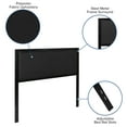 thumbnail image 5 of Full Size Upholstered Metal Panel Headboard in Black Fabric, 5 of 10