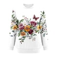 thumbnail image 5 of Frostluinai Graphic Sweatshirts for Women Crewneck Long Sleeve Floral Print Shirts Loose Fit Casual Y2K Pullover Tops S-3XL, 5 of 7