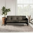 DHP Full Size Espresso Wood Arm Futon Frame with 8" Microfiber Futon