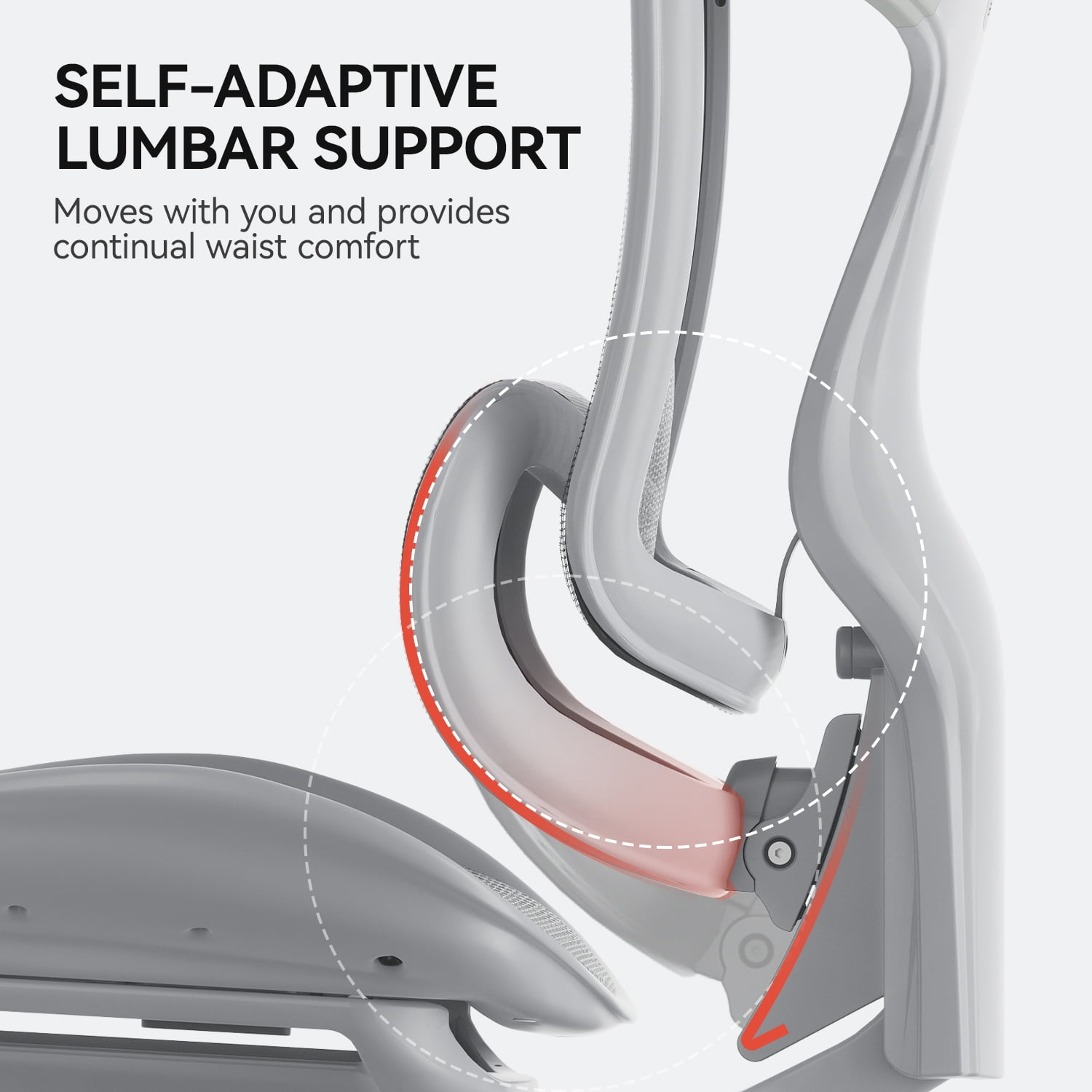 Sihoo Ergonomic Office Chair, Auto-Adaptive Lumbar Support, Adjustable Backrest, 3D Armrests, Mesh, Gray