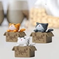 thumbnail image 3 of Cat Figurines Exquisite Lovely Gardening Doll Solid Model Creative Micro Landscape Cardboard Box Cat Mini 3D Cartoon Animal Models Desktop Ornaments, 3 of 8