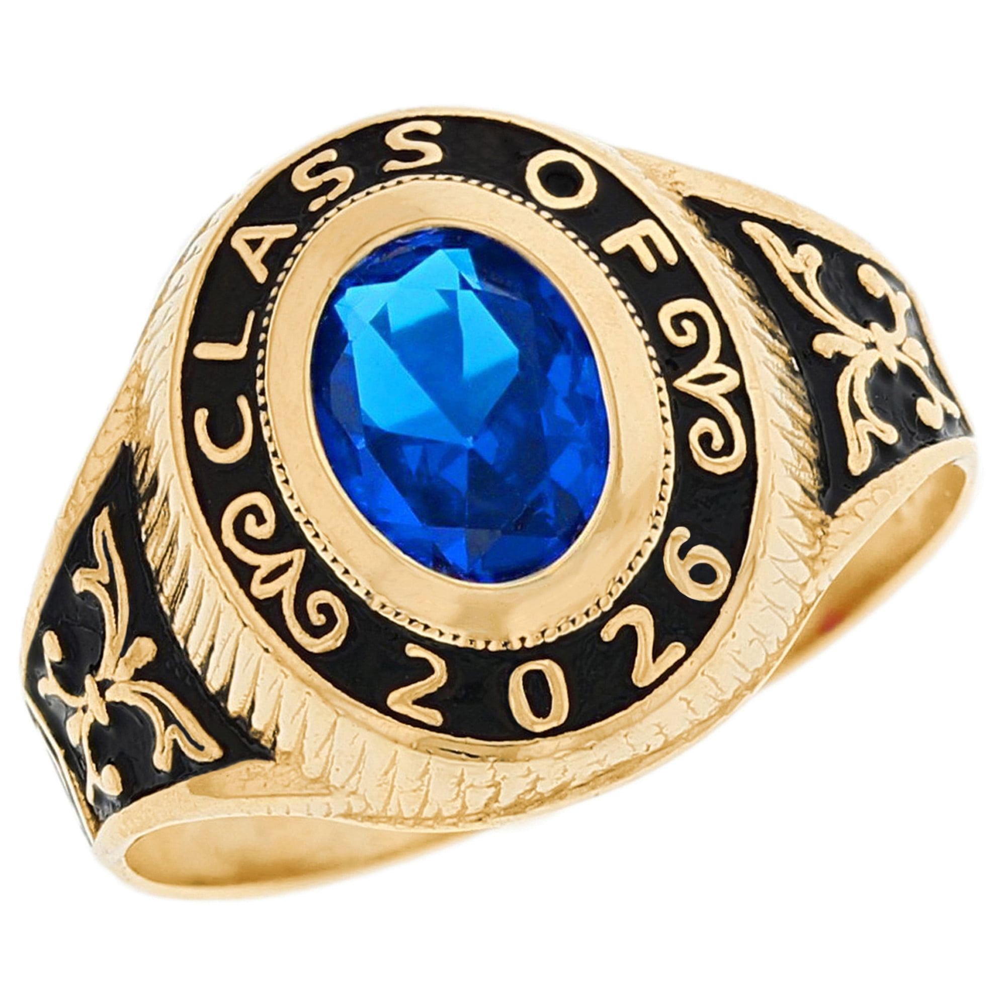 JackAni 10k Gold Simulated September Birthstone 2026 Graduation Ring - Size 5.00
