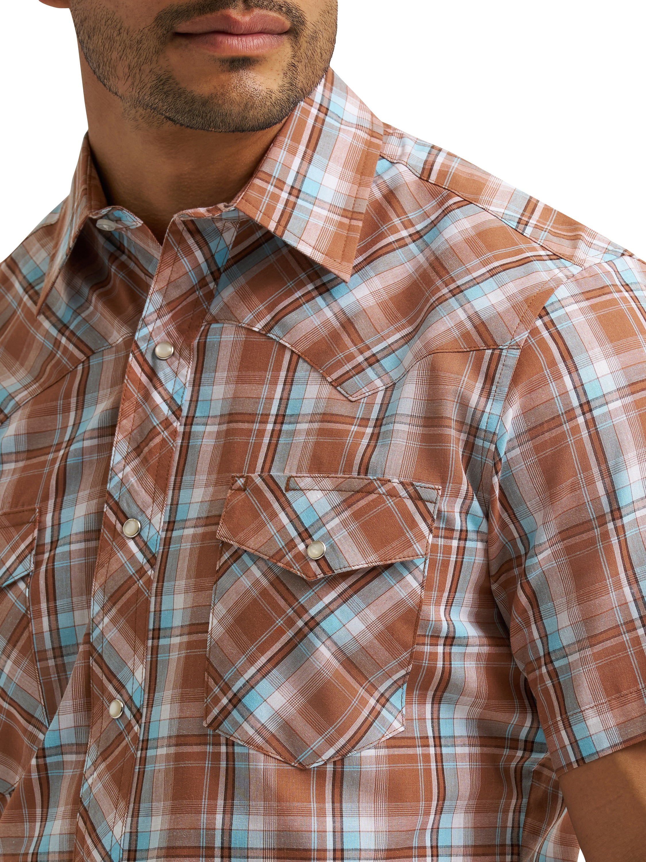 Wrangler® Men's and Big Men's Regular Fit Short Sleeve Western Shirt, Sizes S-5XL