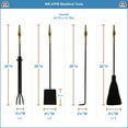 thumbnail image 2 of Achla Designs Minuteman International Westford Fireplace Set of 4 Tools, 30.5 Inch Tall, Polished Brass and Black, 2 of 5