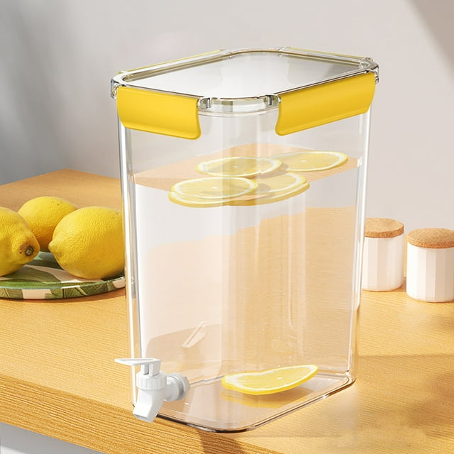 Cqxid Cold Kettle With Faucet In Refrigerator Iced Beverage Dispenser In Refrigerator With Spigot Large Capacity Cold Water Pitcher Fruit Drink Dispenser Beverage Container For Kitchen