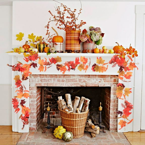 Uxgjfwu Maple Leaf Vine 5.74 ft Faux Fall Garland - Halloween Thanksgiving Room Living Room Wall Decor