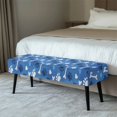 thumbnail image 2 of Whosucclay Blue Dog Paw Bone Print Dining Bench Slipcovers Stretch Bench Protector Kitchen Rectangle Bench Covers for Dining Room, Living Room, Bedroom Washable Bench Chair Slipcovers, 2 of 7