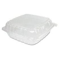 ClearSeal Hinged-Lid Plastic Containers 9.5 x 9 x 3, Clear, 100/Bag, 2 Bags/Carton