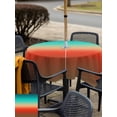 thumbnail image 5 of Outdoor Tablecloth with Umbrella Hole for Patio/Picnic/Party/Camping, Teal Red Brown Ombre Waterproof Table Cloth Square Cover Washable, Contemporary Gradient Abstract (60"x 60"), 5 of 8
