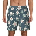 thumbnail image 2 of Picia Blue Flower pattern Mens Swim Trunks with Compression Liner Stretch Beach Shorts Quick Dry with Zipper Pockets No-Chafing Board Shorts-X-Large, 2 of 9